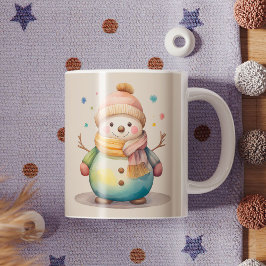 Taza De Café Muñeco de Nieve Adorable Deja que Nieve