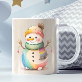 Taza De Café Muñeco de Nieve Adorable Deja que Nieve