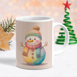 Taza De Café Muñeco de Nieve Adorable Deja que Nieve