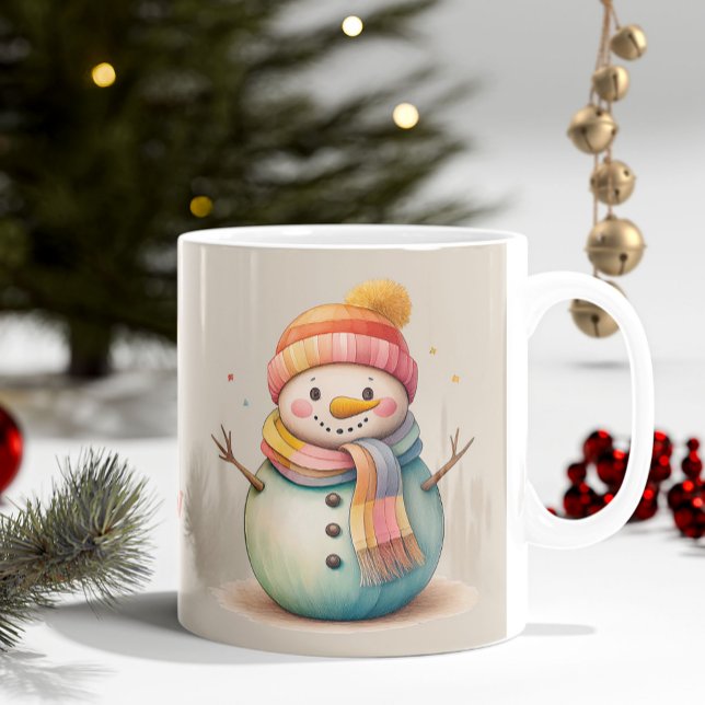Taza De Café Muñeco de Nieve Adorable Deja que Nieve (Subido por el creador)