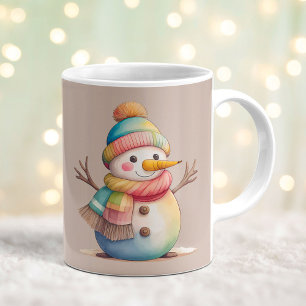 Taza De Café Muñeco de Nieve Adorable Deja que Nieve