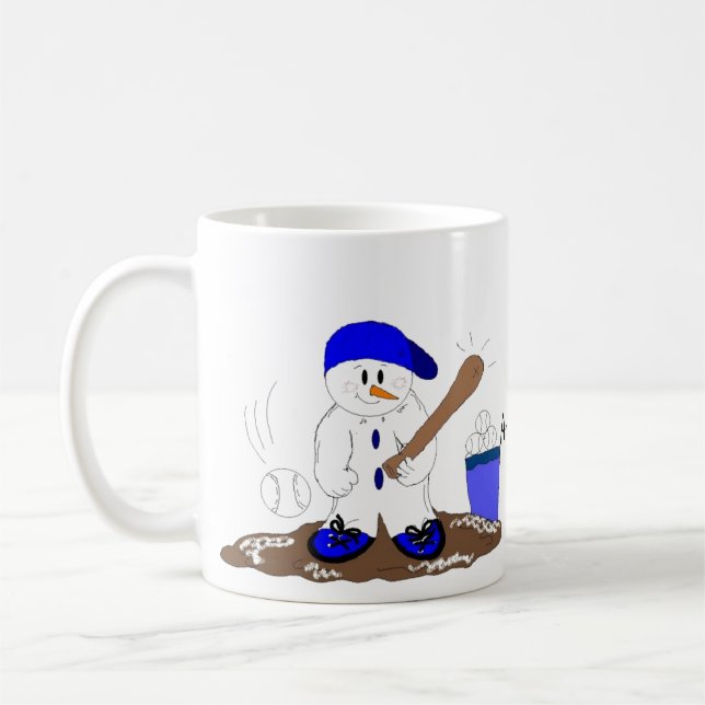 Taza De Café Muñeco de Nieve al Bate (Izquierda)