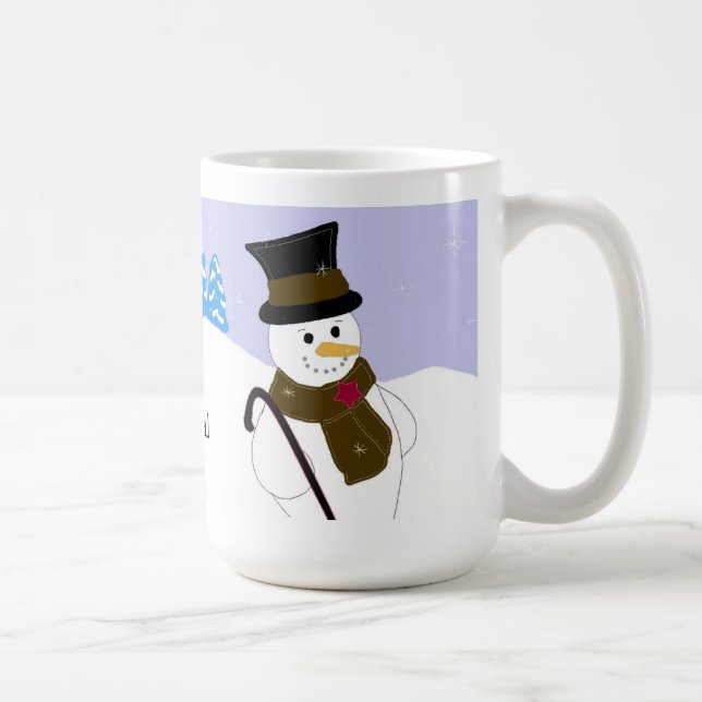 Taza De Café Muñeco de nieve alegre con dicho (Derecha)