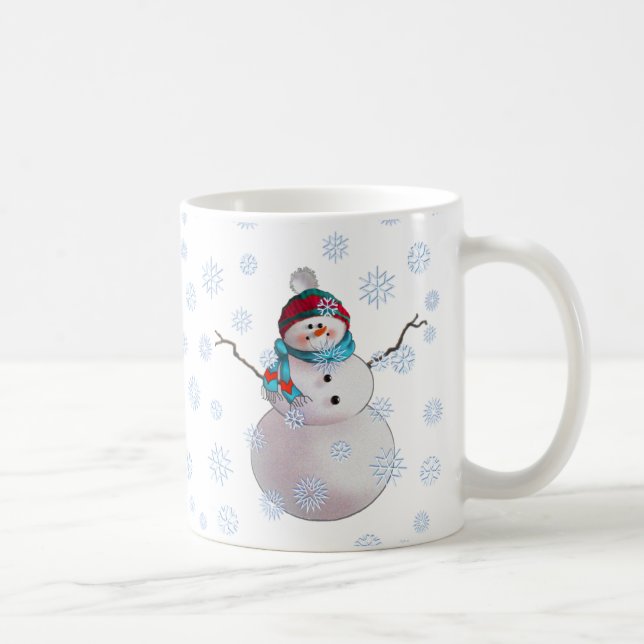 Taza De Café MUÑECO DE NIEVE, BUFANDA y CASQUILLO de MEDIA de (Derecha)