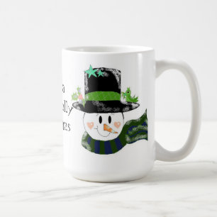 Taza De Café Muñeco de nieve con un sombrero negro alto
