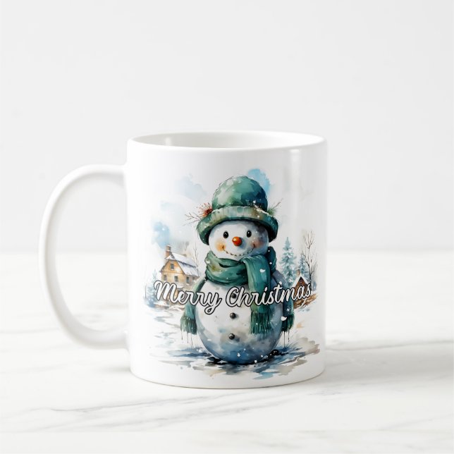 Taza De Café Muñeco de Nieve de Invierno Acogedor (Izquierda)