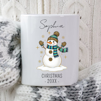 Taza De Café Muñeco de nieve de Navidad personalizado Invierno