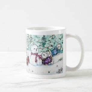 Taza De Café Muñeco de nieve de Terrier blanco de montaña del