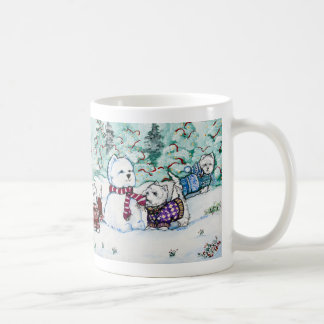Taza De Café Muñeco de nieve de Terrier blanco de montaña del