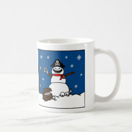 Taza De Café Muñeco de nieve del pirata del invierno del