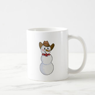 Taza De Café Muñeco de nieve del vaquero con el pañuelo rojo