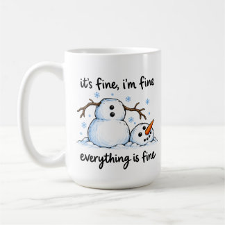 Taza De Café Muñeco de nieve derretido divertido humor de invie