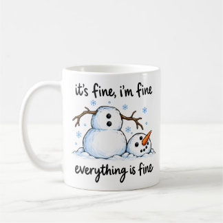 Taza De Café Muñeco de nieve derretido divertido humor de invie