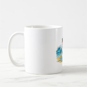 Taza De Café Muñeco de nieve derretido en la playa Navidad dive