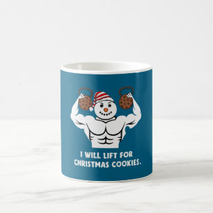 Taza De Café Muñeco de Nieve Divertido Levantando Pesas Entrena