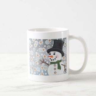Taza De Café Muñeco de nieve en una nevada