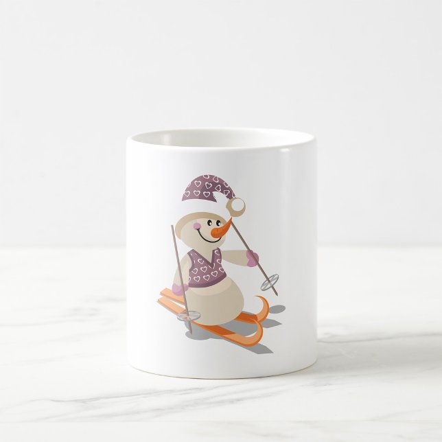 Taza De Café Muñeco de nieve esquiando (Subido por el creador)