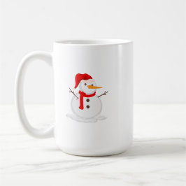 Taza De Café Muñeco de nieve feliz con sombrero de Santa