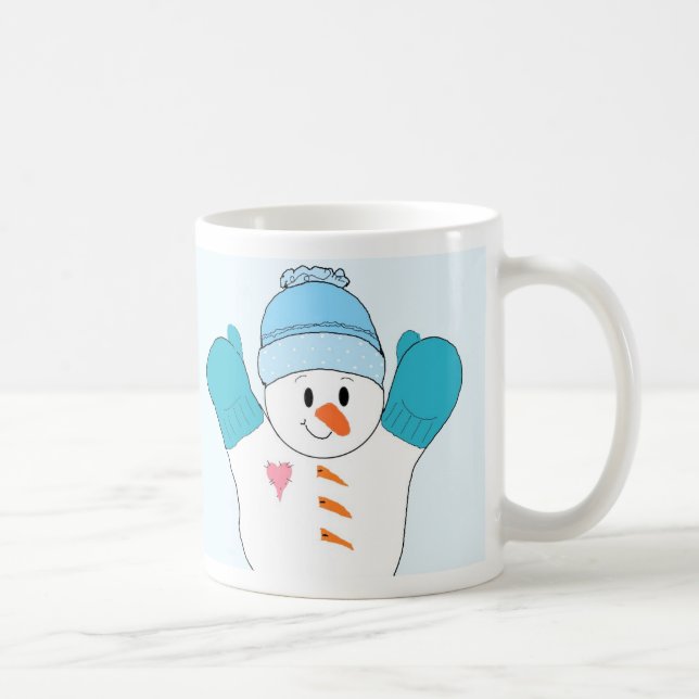 Taza De Café Muñeco de nieve Feliz Feliz (Derecha)