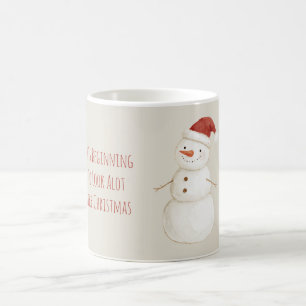Taza De Café Muñeco de Nieve Feliz Sombrero de Santa Navidad