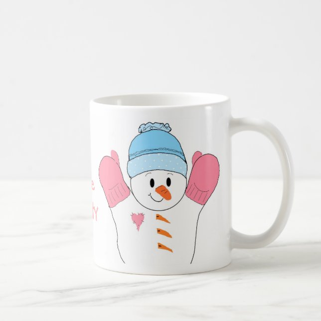 Taza De Café Muñeco de Nieve Frosty de Rosa (Derecha)