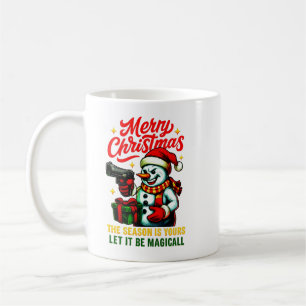 Taza De Café Muñeco de Nieve Gángster de Navidad Gif Único de F