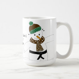 Taza De Café Muñeco de nieve haciendo artes marciales