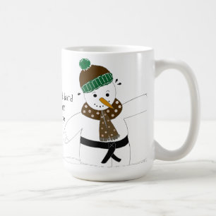 Taza De Café Muñeco de nieve haciendo artes marciales