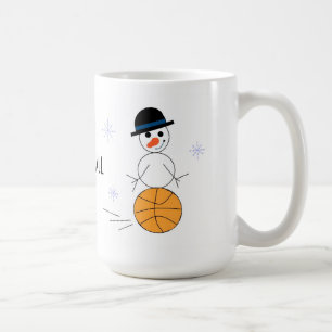 Taza De Café Muñeco de nieve jugador de baloncesto