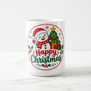 Taza De Café Muñeco de nieve lindo Feliz Navidad Clásico Pegati
