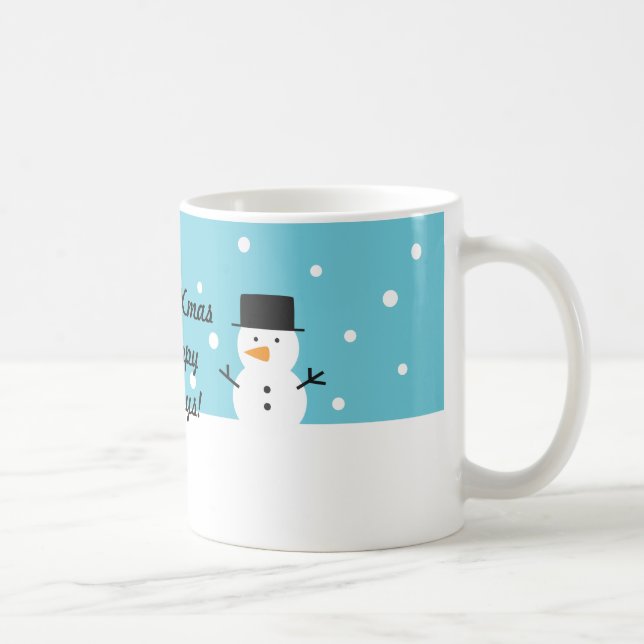 Taza De Café Muñeco de Nieve Lindo Invierno Navidad (Derecha)
