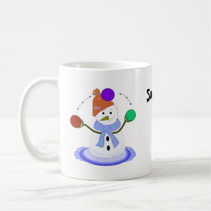Taza De Café Muñeco de nieve malabarista