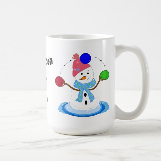 Taza De Café Muñeco de nieve malabarista (Derecha)