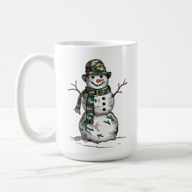 Taza De Café Muñeco de nieve militar (Izquierda)