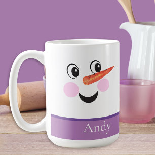Taza De Café Muñeco de nieve moderno lindo personalizado bufand