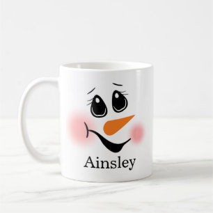 Taza De Café Muñeco de nieve monogramado