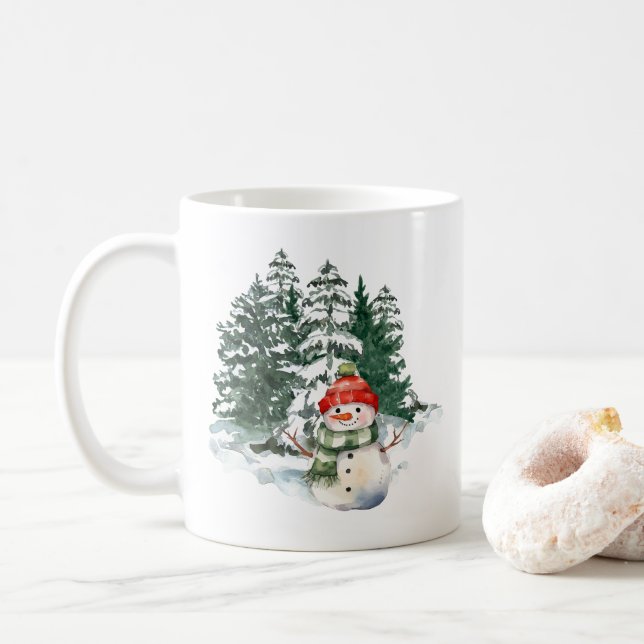 Taza De Café Muñeco de Nieve Nevado (Con donut)