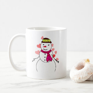 Taza De Café Muñeco de nieve niña enamorada
