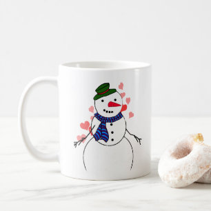 Taza De Café Muñeco de nieve niño enamorado