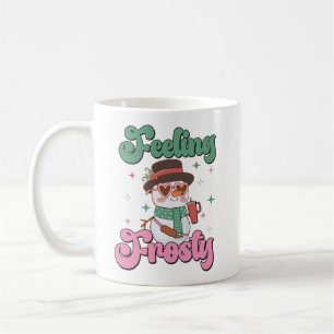 Taza De Café Muñeco de Nieve Retro Sintiendo Frío 