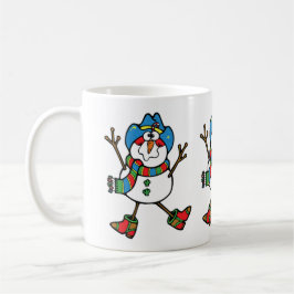 Taza De Café Muñeco de nieve vaquero occidental de Navidad con 