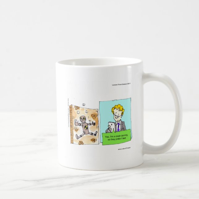 Taza De Café Muñeco de Texto de Choque Divertido (Derecha)