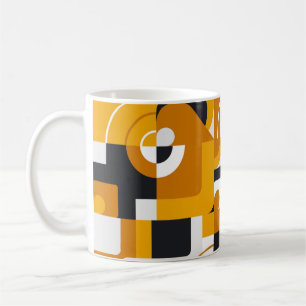 Taza De Café Mural geométrico: estilo moderno de cosecha