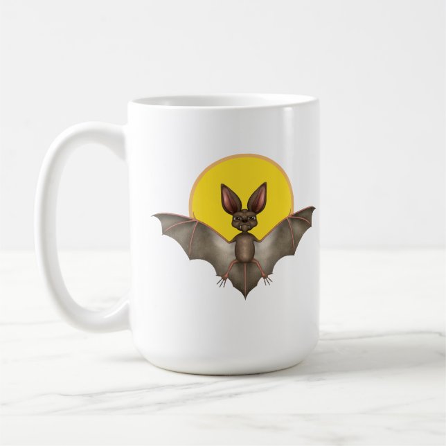 Taza De Café Murciélago Divertido (Izquierda)