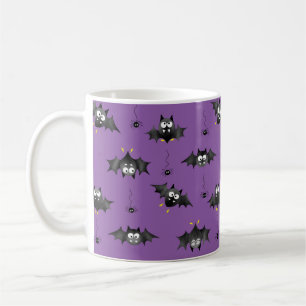 Taza De Café Murciélagos de Halloween y arañas de engaño