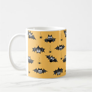 Taza De Café Murciélagos de Halloween y arañas de engaño