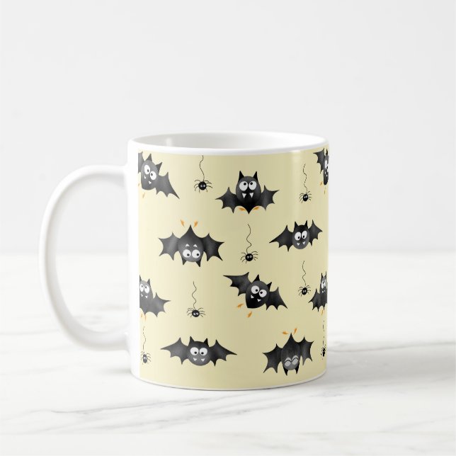Taza De Café Murciélagos de Halloween y arañas de engaño (Izquierda)