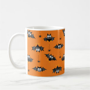 Taza De Café Murciélagos de Halloween y arañas de engaño