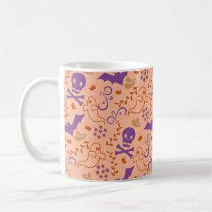 Taza De Café Murciélagos, Fantasmas, Calaveras de Halloween