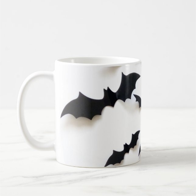 Taza De Café Murciélagos solo para Halloween. (Izquierda)